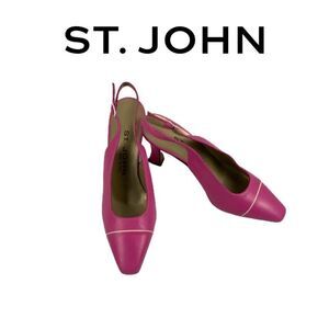 NWOT St John Pink Sling back Shoes. Sz 6B